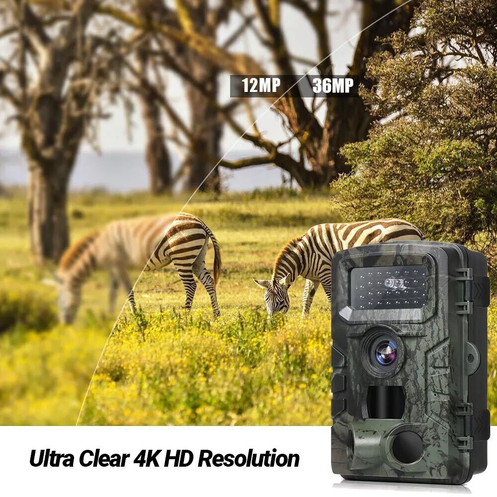 4K Trail Camera 36MP Wildlife Hunting Night Vision Motion Waterproof Cam