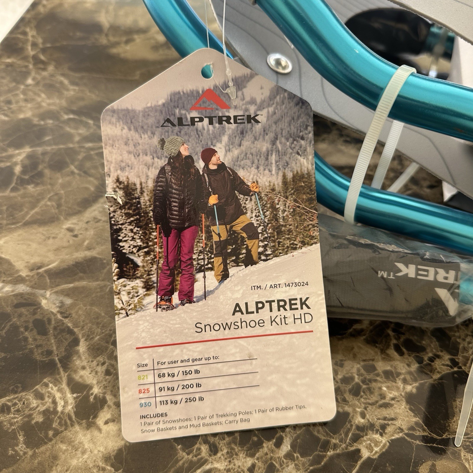 Alptrek 930 HD Snowshoes Kit – 7075 Aluminum Frame, Poles & Carry Bag