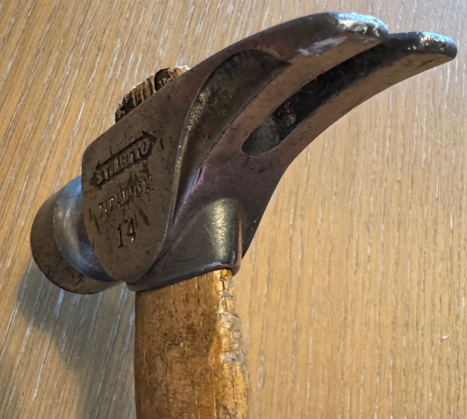 Stiletto 14 Oz Titanium Hammer With 18 In. Curved Handle - used