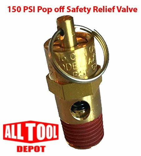 New 1/4" NPT 150 PSI Air Compressor Relief Pressure Safety Valve, Tank Pop Off