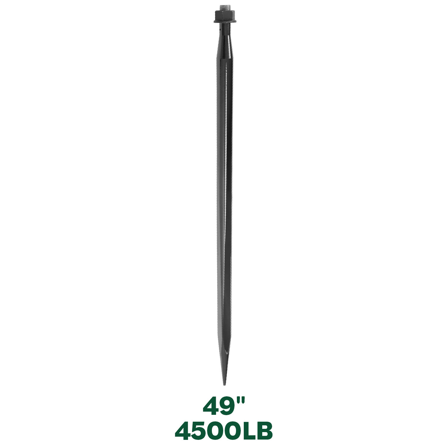 49" Steel Hay Bale Spear 4500 lbs Capacity Spike Fork Tine For Tractors Loaders