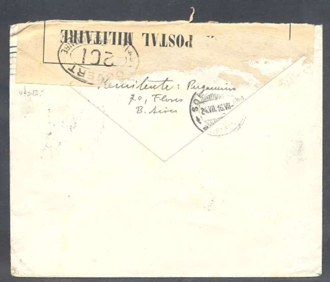 1916 Argentina To Switzerland Censor Cover With 4 Colour Stamps