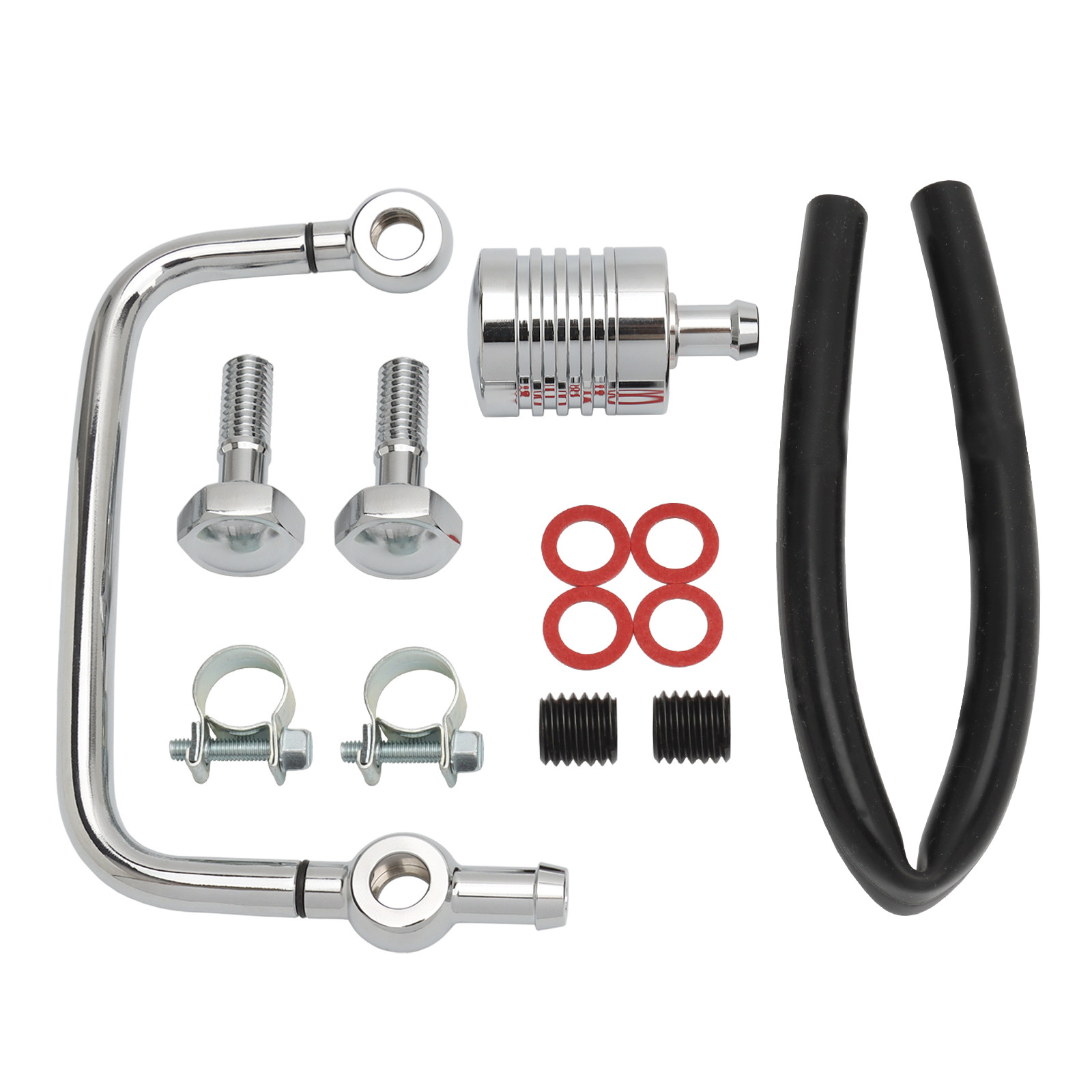 Chrome Crankcase Breather Kit For Harley Big Twin 1993-2017 Softail Touring FLST