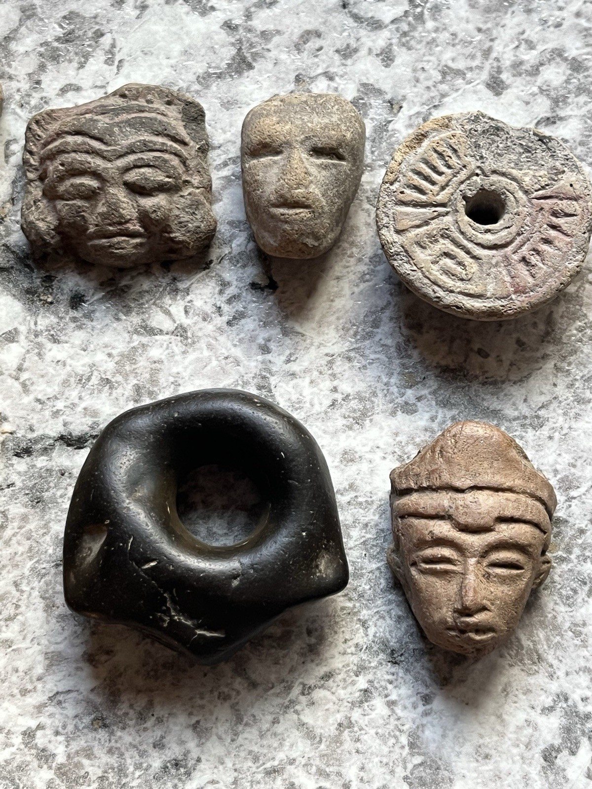 15 Teotihuacan Ancient Artifacts PreColumbian Pendant Figures Heads Beads Mayan