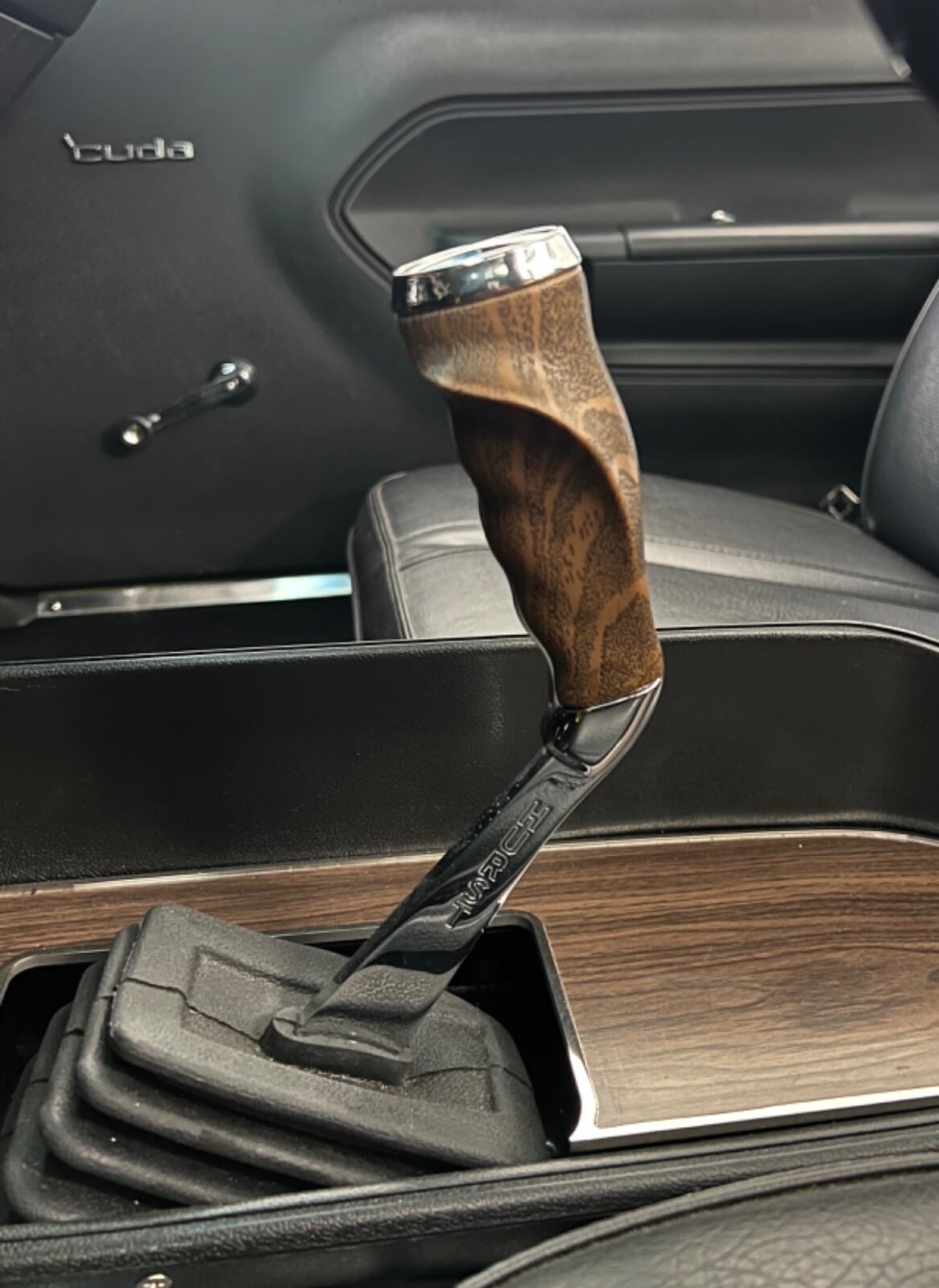 Hand Dyed Wood Grain Pistol Grips & Screws HURST OEM NEW Mopar Shifter Handles