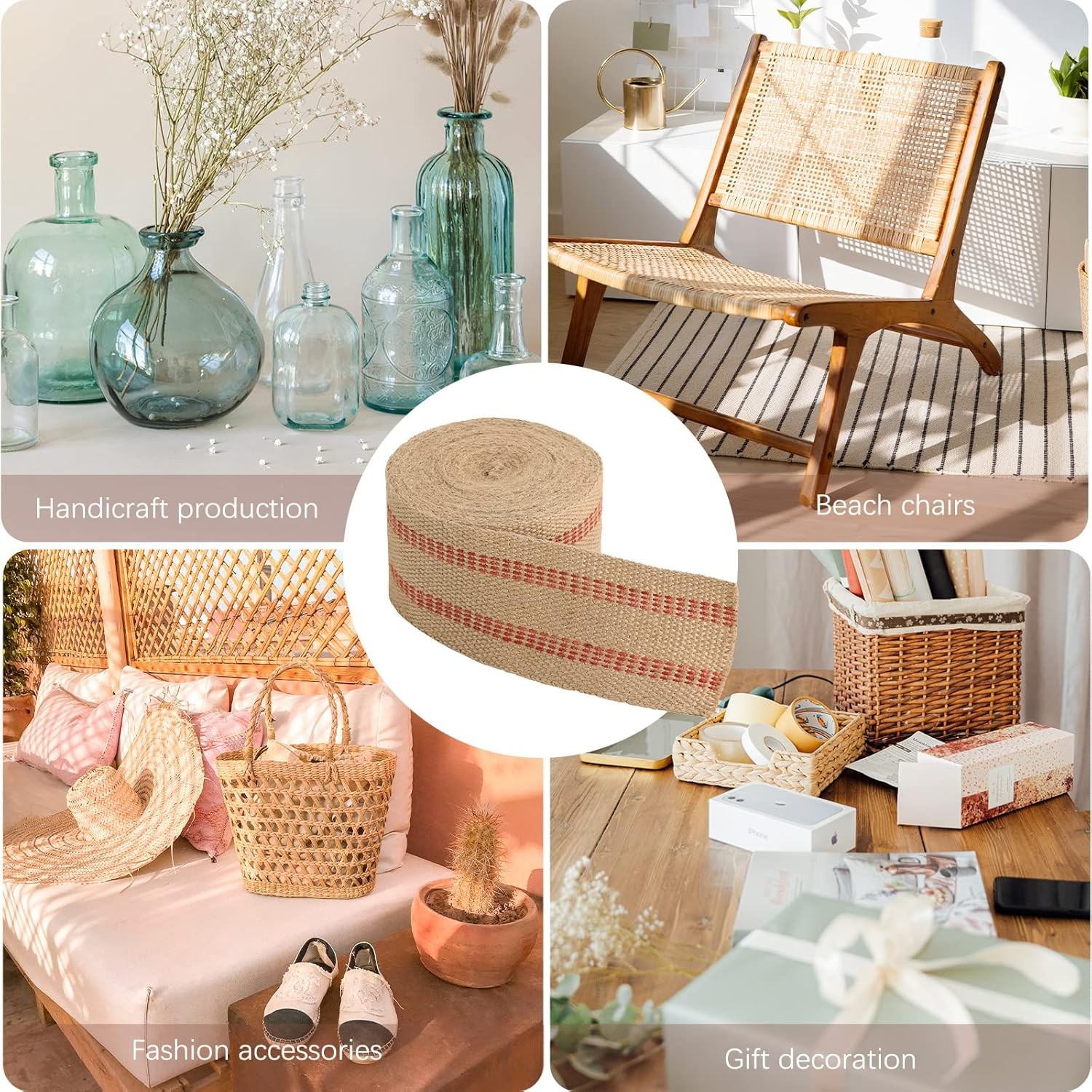 1PC Craft Jute Webbing Tape 3.5" x 10 Yd Heavy Duty for Chair Repair Upholstery