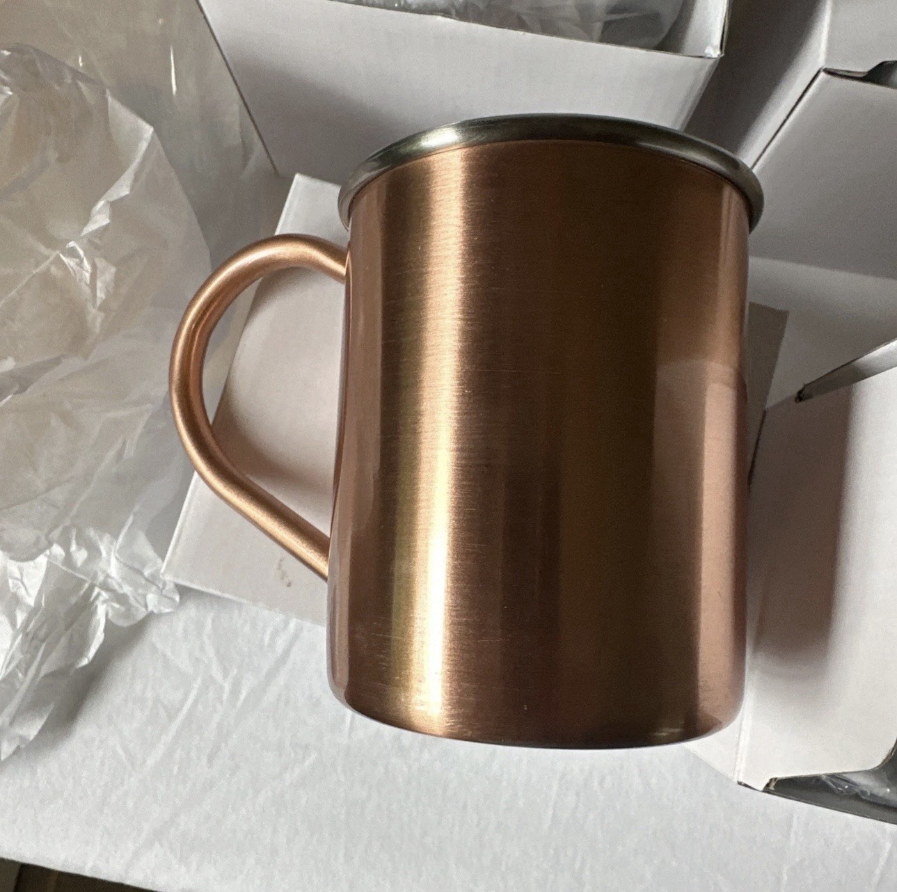 NEW IN BOX TITO'S Handmade Vodka Copper Moscow Mule Mug Cup Set Of 4