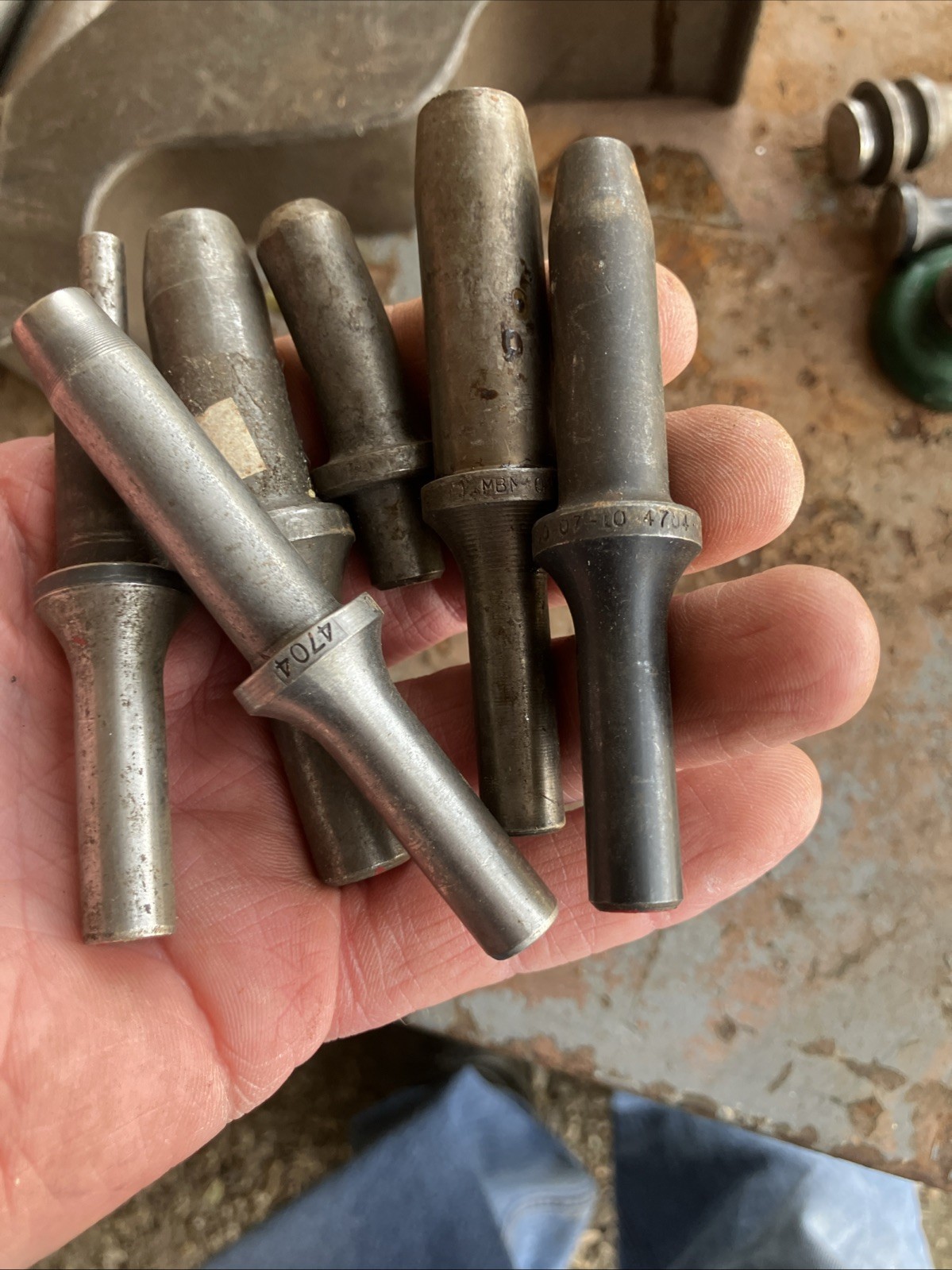 VTG Lot of 19 Air Gun Riveter Aircraft Tools Flush Seating Rivet +2 Bucking Bars