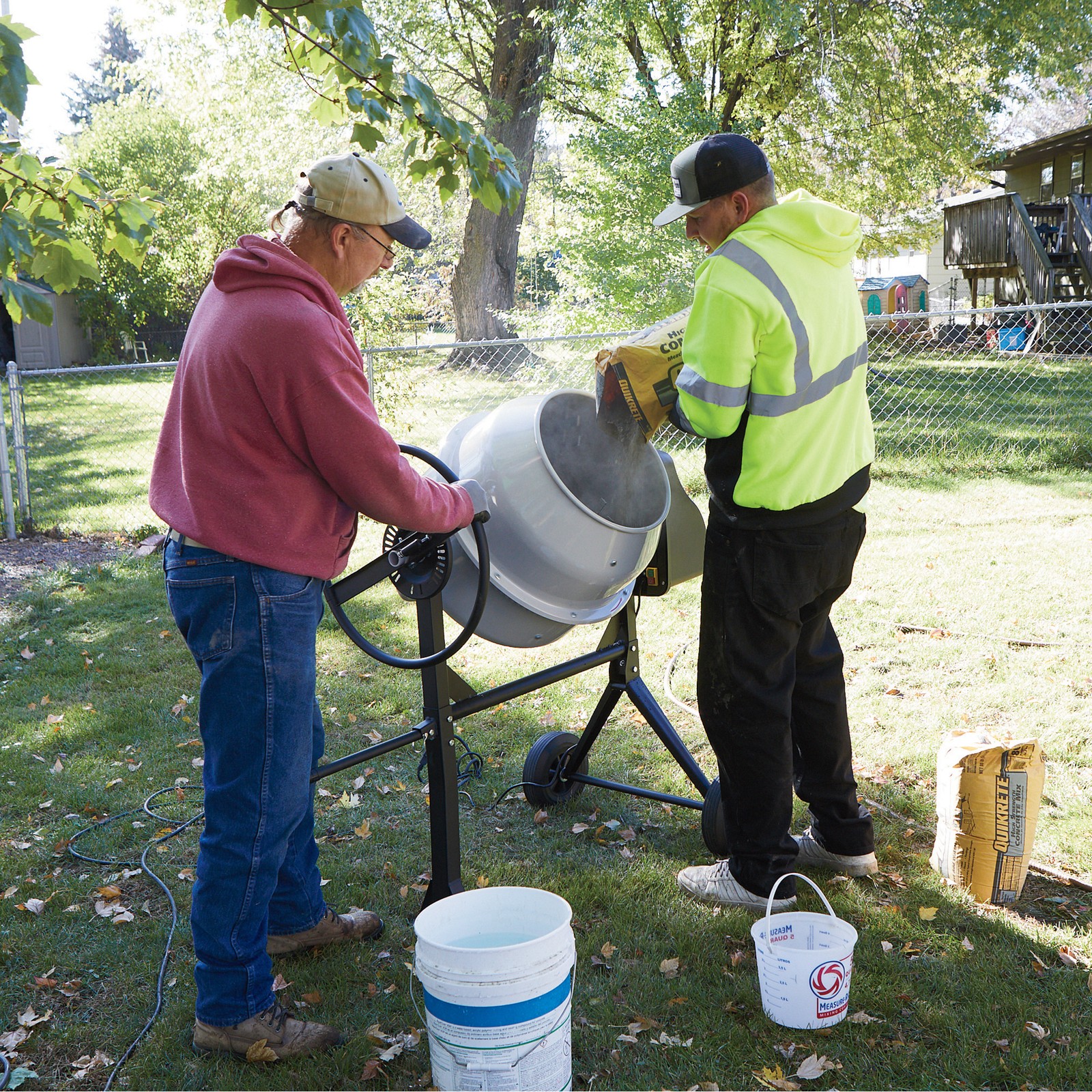 Klutch Electric Cement Mixer, 4.25 Cu. Ft. Drum, 2/3 HP, 120V Electric Motor