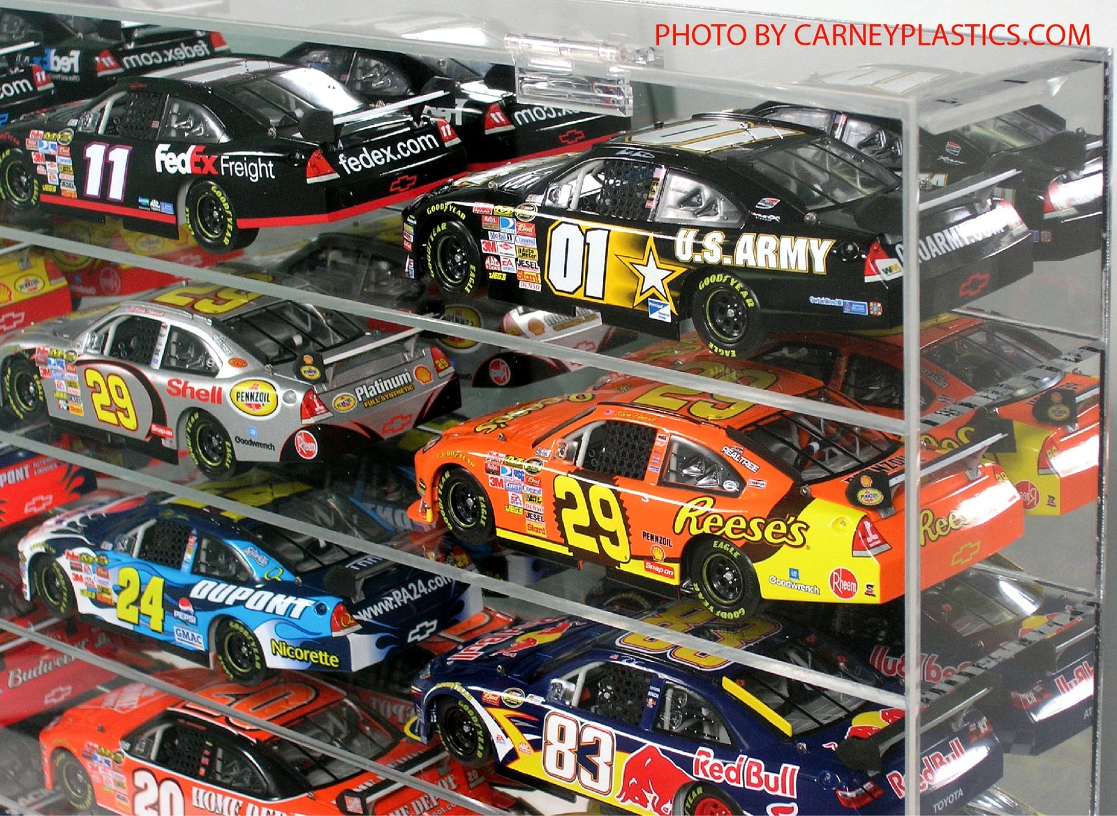 NASCAR Diecast Display Case 21 Car 1/24 Undivided fits Action