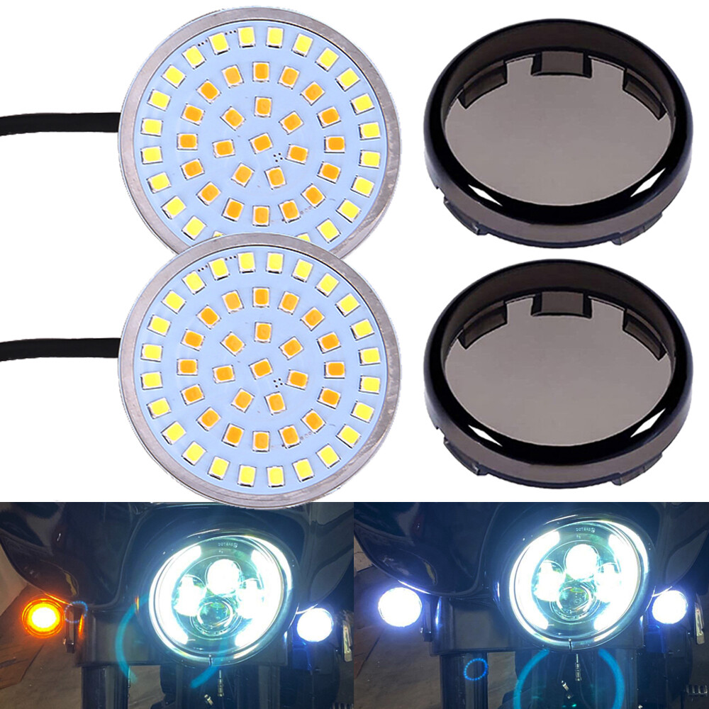 LED Turn Signal Light Smoke Lens For Harley Street Glide Road King Ultra Classic