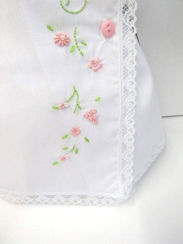 NWT Will'beth White Pink Grn Baby Girls Lace Side Button Diaper Set Preemie 00