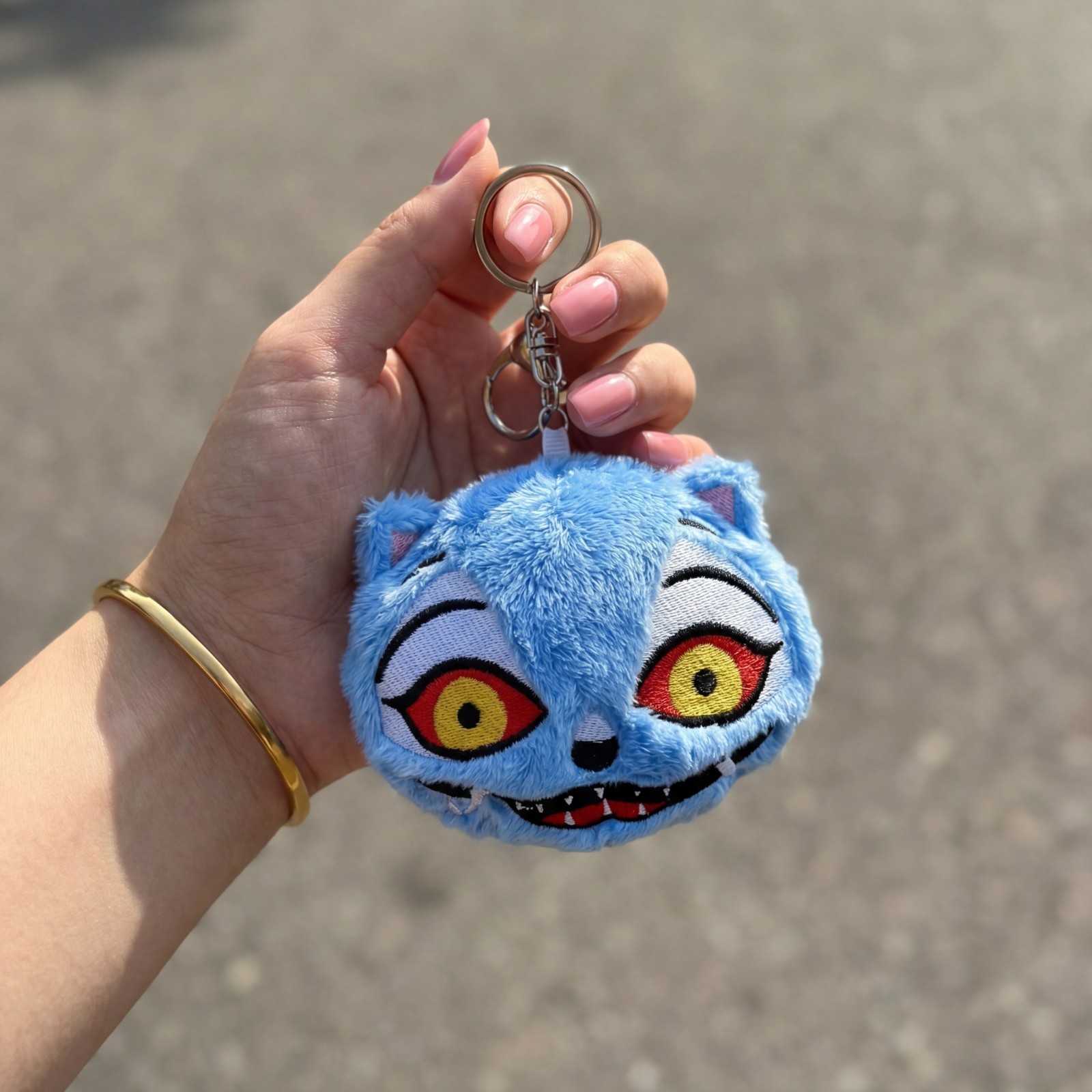 Derpy Blue Tiger Minhwa Plush 4.5-Inches Keychain