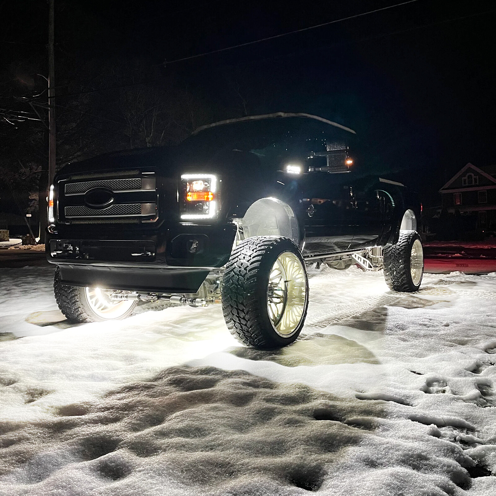 4Pcs 300W 17" Inch 5-Row Pure White LED Wheel Lights Car Rim Lights 6000K Bright