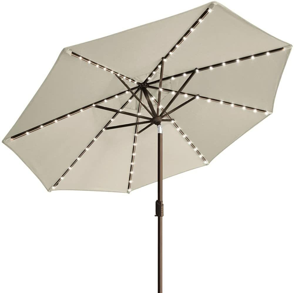 CLEARANCE DEAL EliteShade USA Solar 9ft Market Umbrella with 80 LED Lights