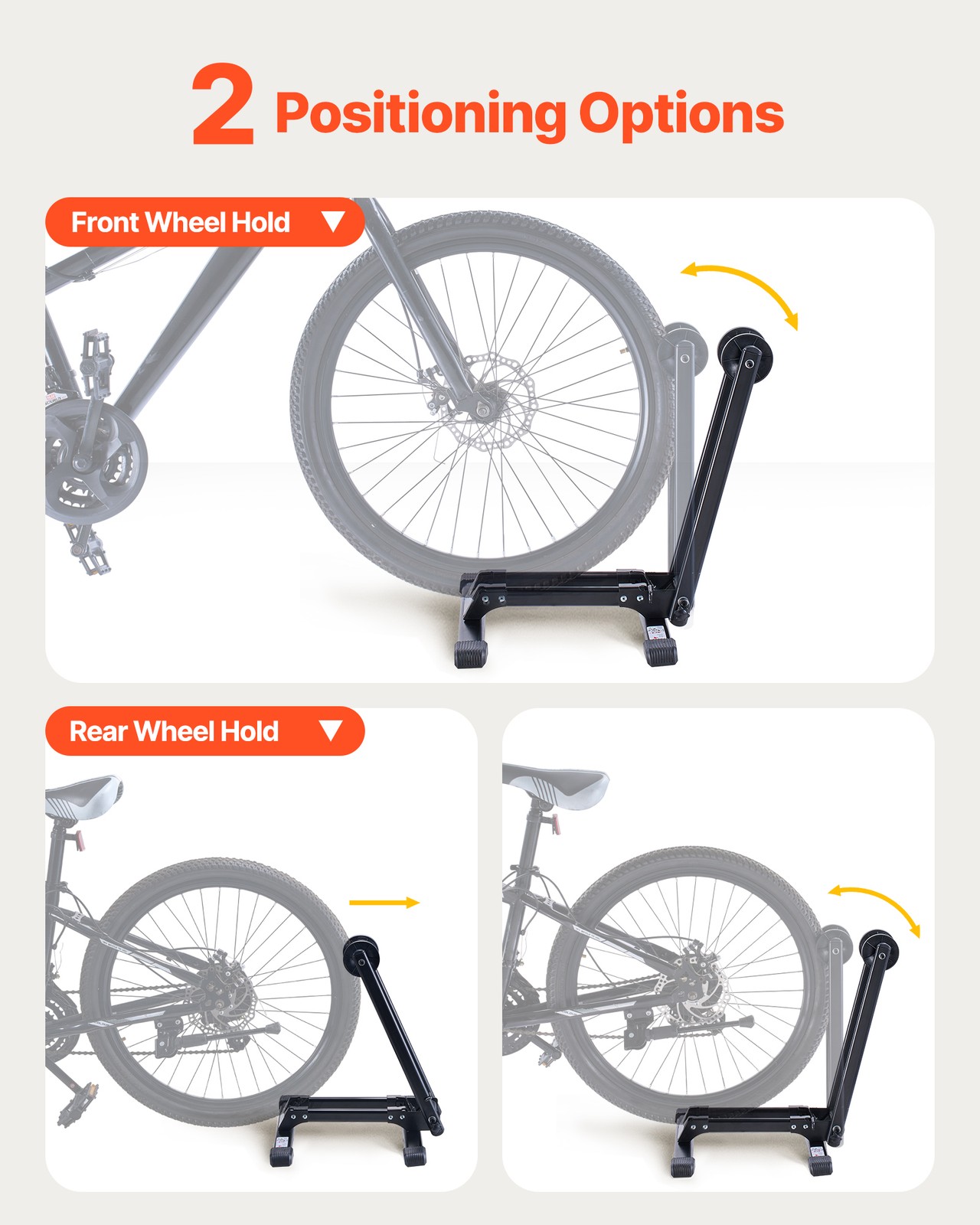 VEVOR Foldable Bike Rack for 20 to 29 Inch Mountain & Road Bikes Storage Stand
