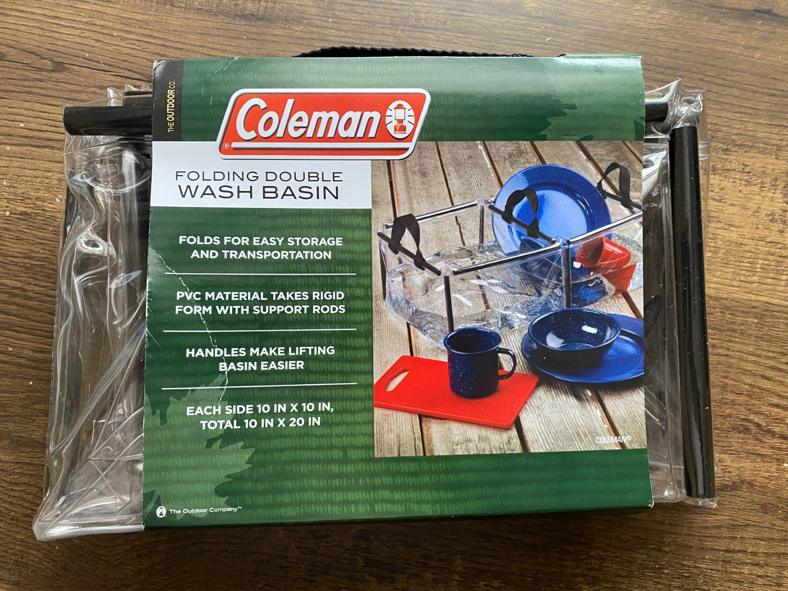 Coleman Outdoor Camping Folding Double Wash Basin with Handles Outdoor Sink Tubs