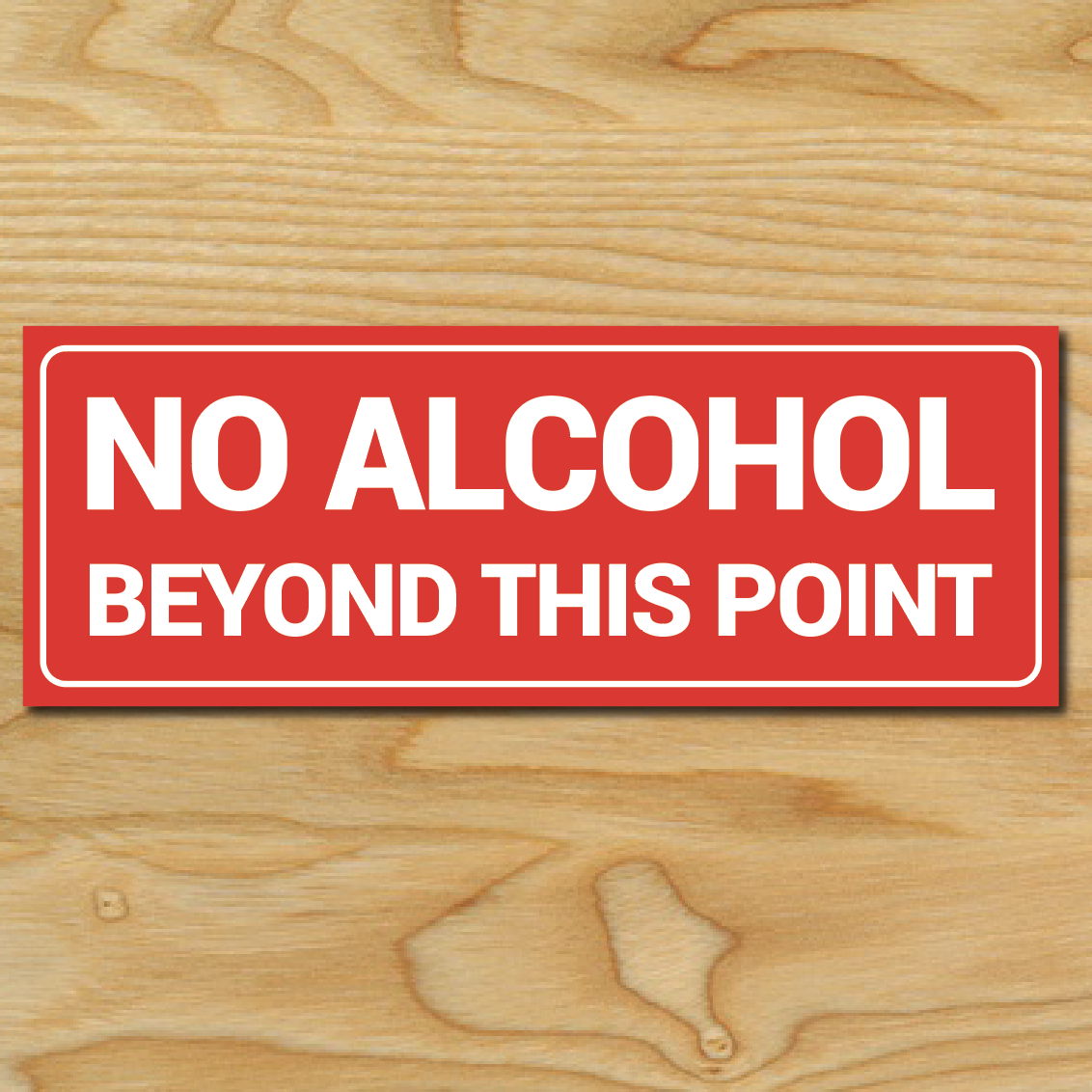 (1) NO ALCOHOL Sign Sticker Business Decal Store 2.25"x6" Window Door Office NEW