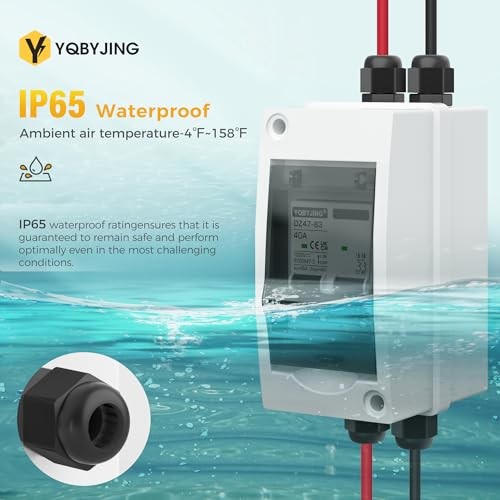 Solar Panel Disconnect Switch 40 Amp DC 4 Holes DC 1000V Box & Wire 40A