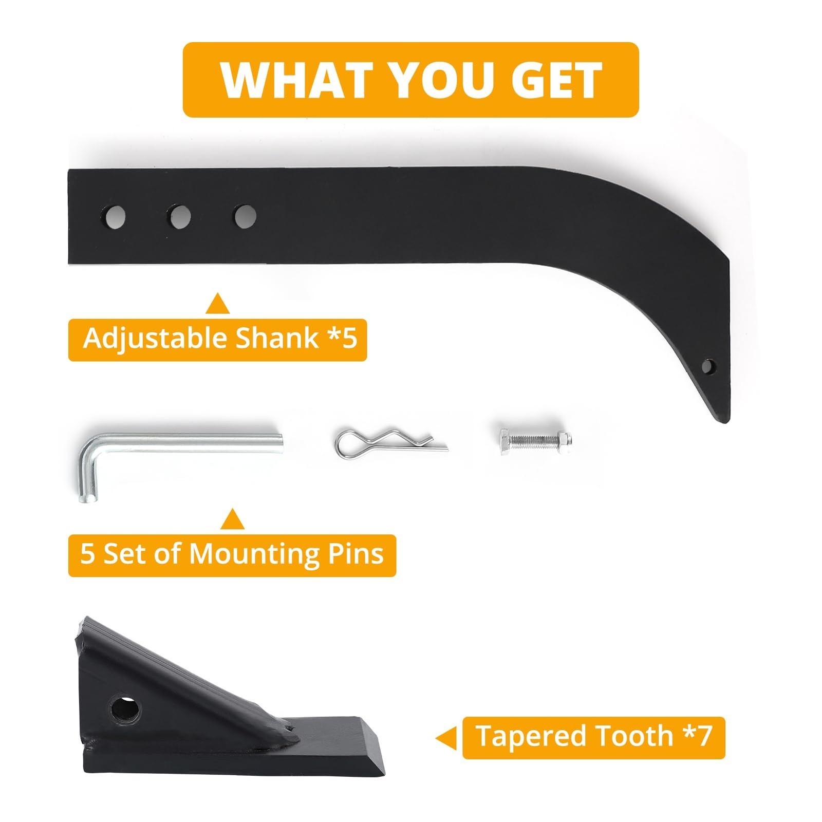 5 Pack 16'' Box Blade Shank Scarifier Shanks Teeth 3 Holes Box Scraper Shank