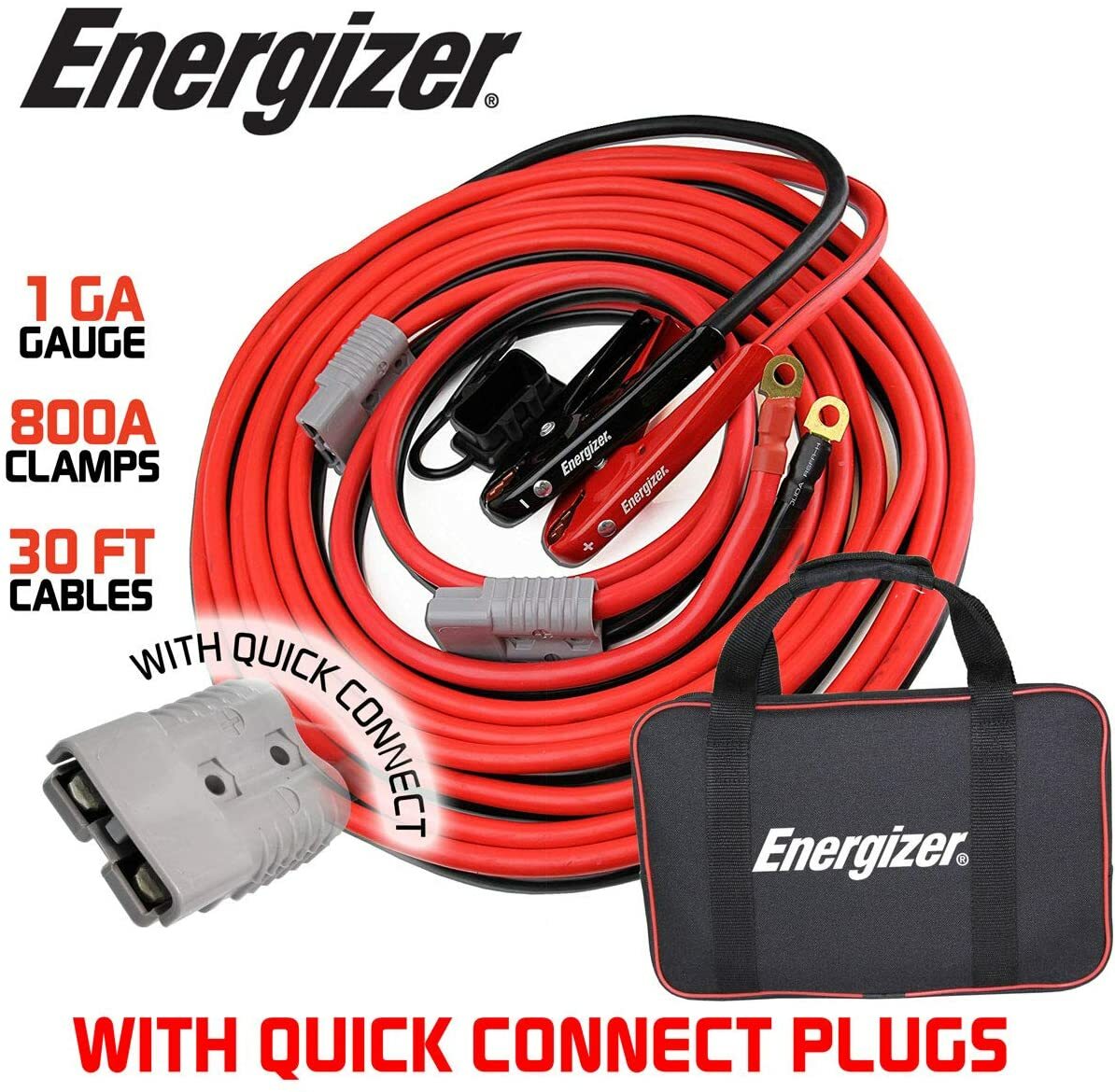 ENB130 Energizer 1 Gauge 30' Kit - Jumper Cables with Quick Connect