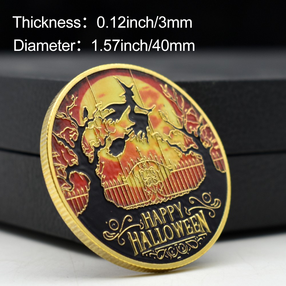 Happy Halloween Gold-Plated Challenge Coin Collectible Souvenir Gift Medal