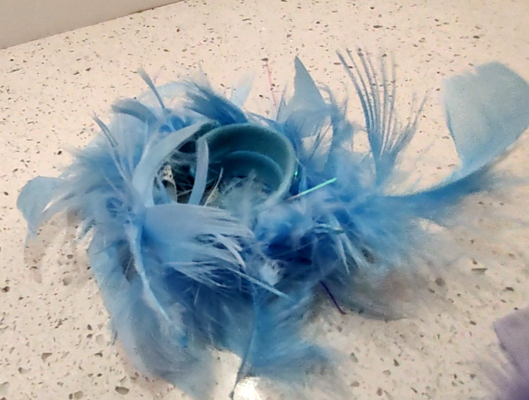 Lot of 4- 6 ft Feather Boas, Feather Bracelet and 14" Ostrich Feather