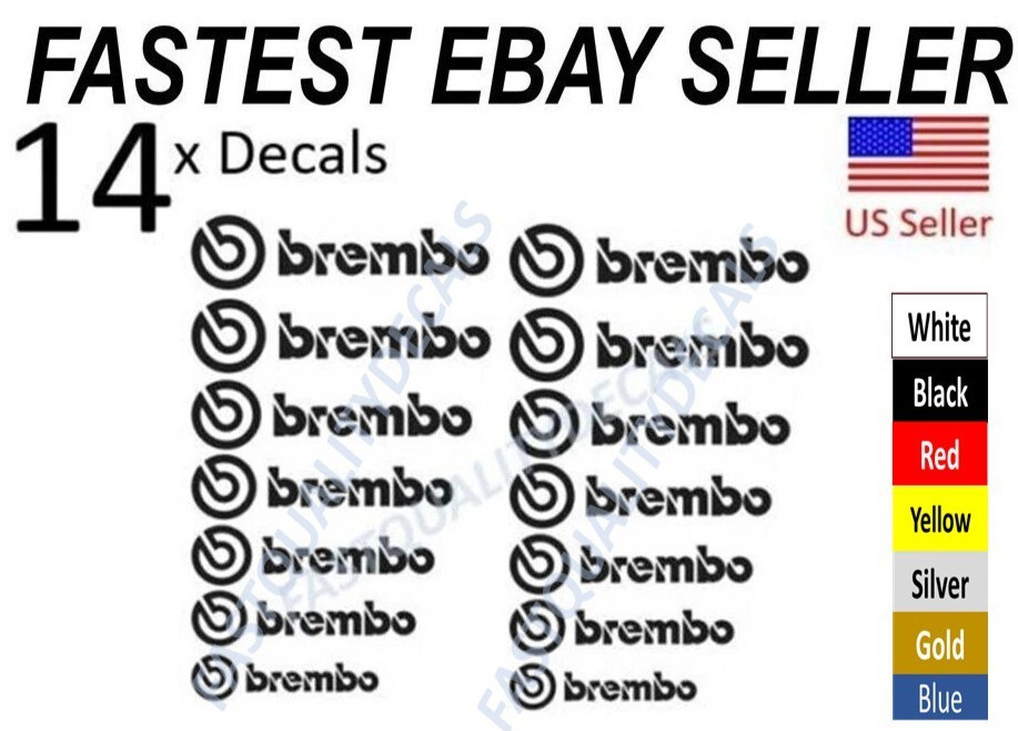 14x Caliper Decal for BREMBO brakes 7 SIZES - CHOOSE COLOR - FAST SHIPPING