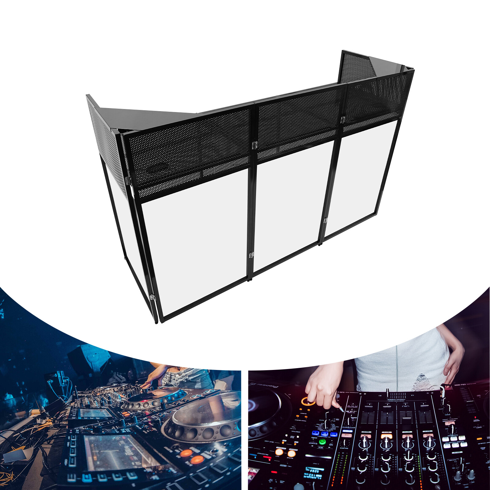 Modern DJ Booth Table Foldable DJ Stand Black DJ Booth Stand With Carrying Bag