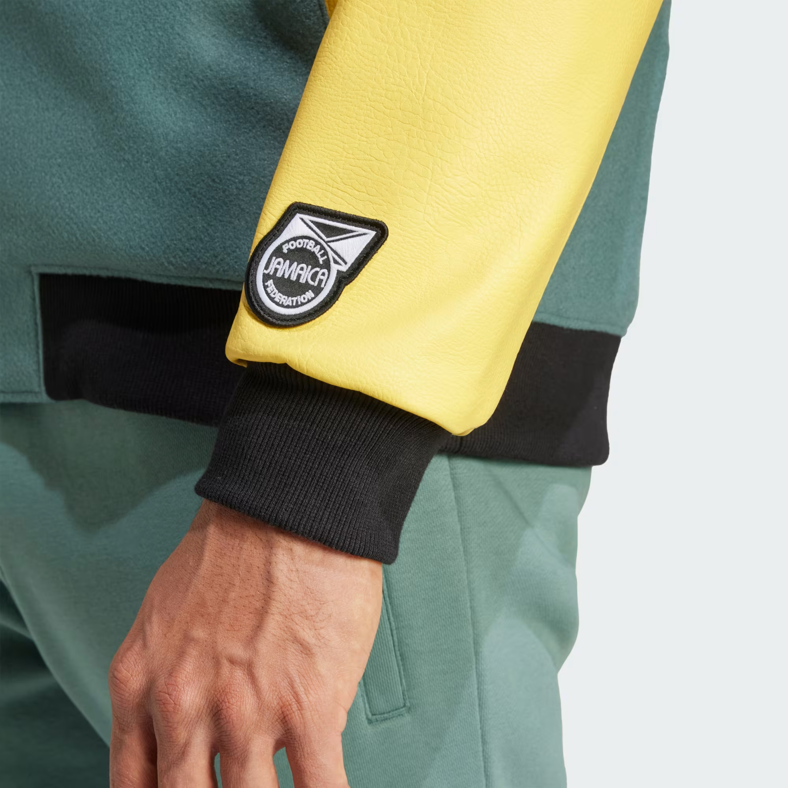 Adidas Jamaica Football Federation VRCT Varsity Jacket Green Yellow JE5329