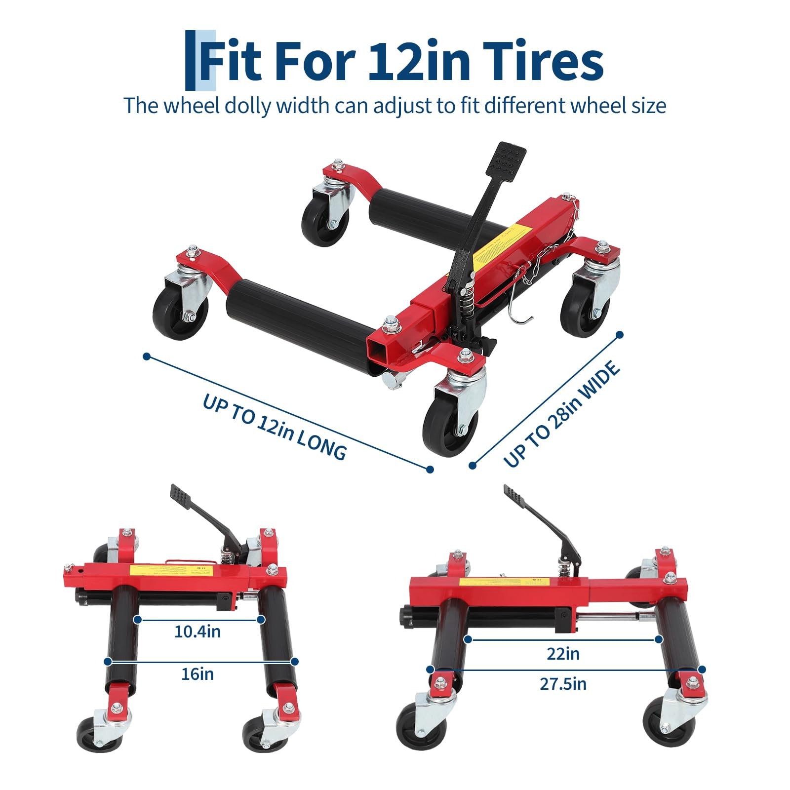 4 Set Car Wheel Dolly ,6000 Lbs Heavy Duty Hydraulic Vehicle Positioning Jacks
