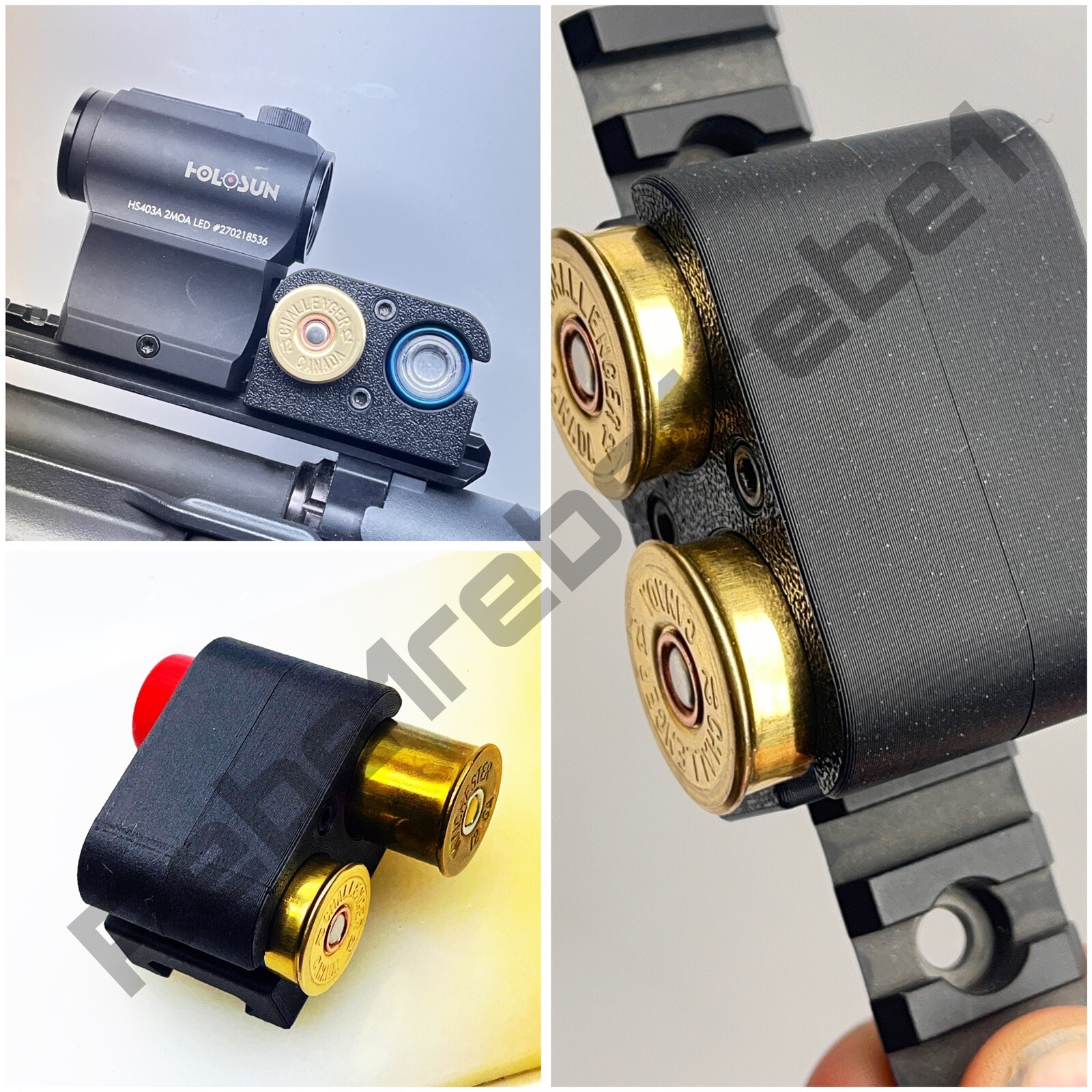 12 Gauge Mini Shot Shell Holder Picatinny Rail Compatible Black