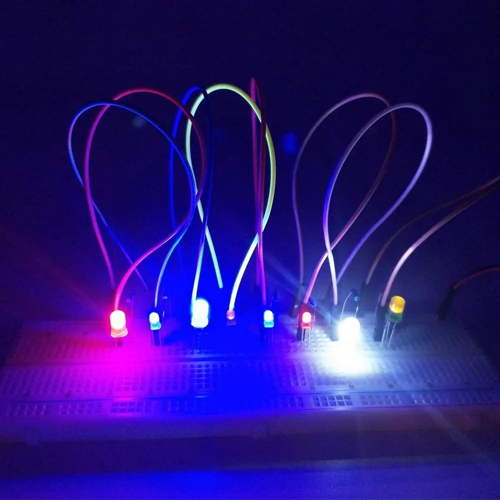 100pc 3mm 5mm LED Light Blue Red Green White Yellow Purple Orange Light DIY Kit