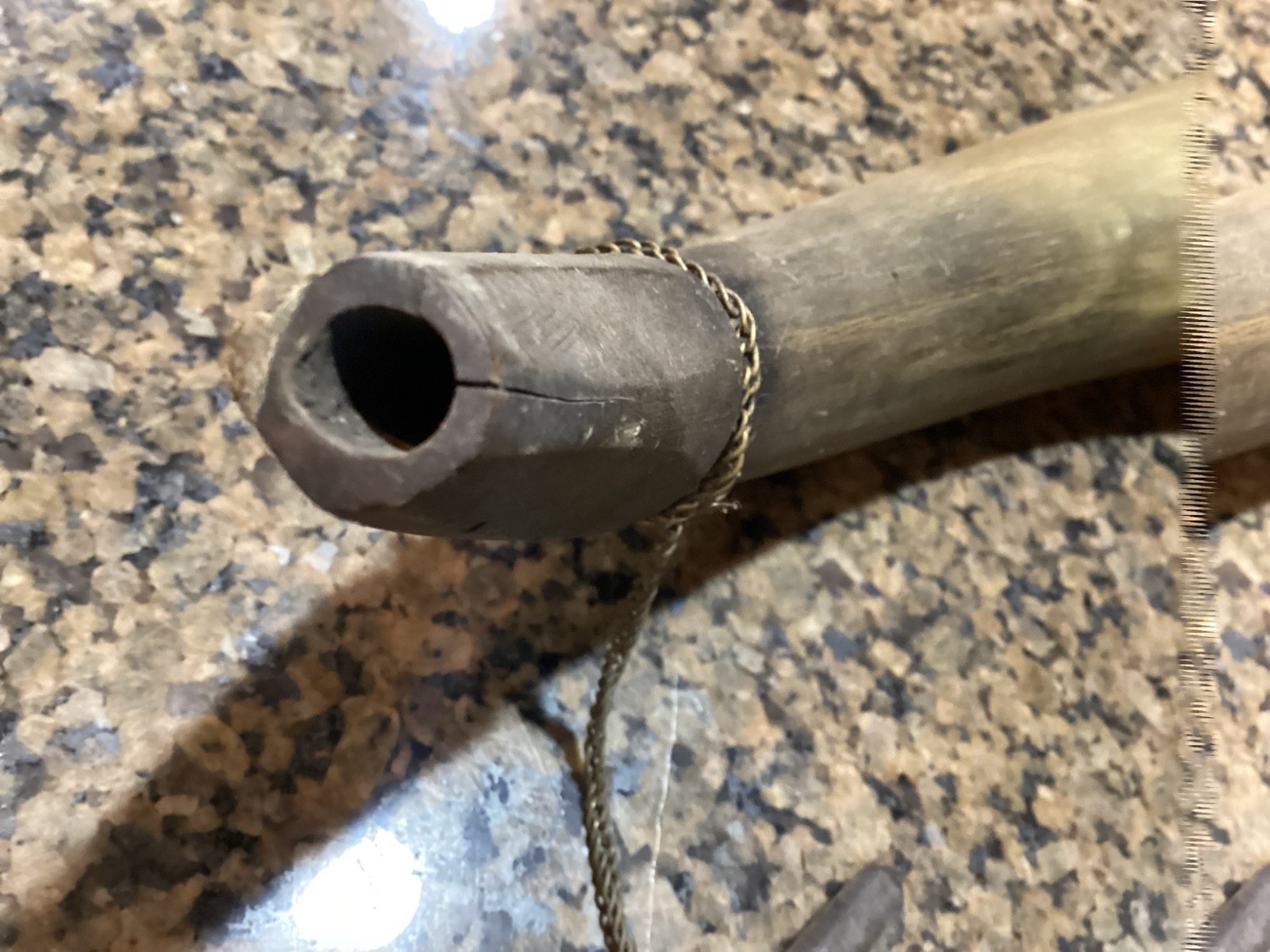 Large 18” Antique Powder Horn Engraved 1st New Jersey 1861