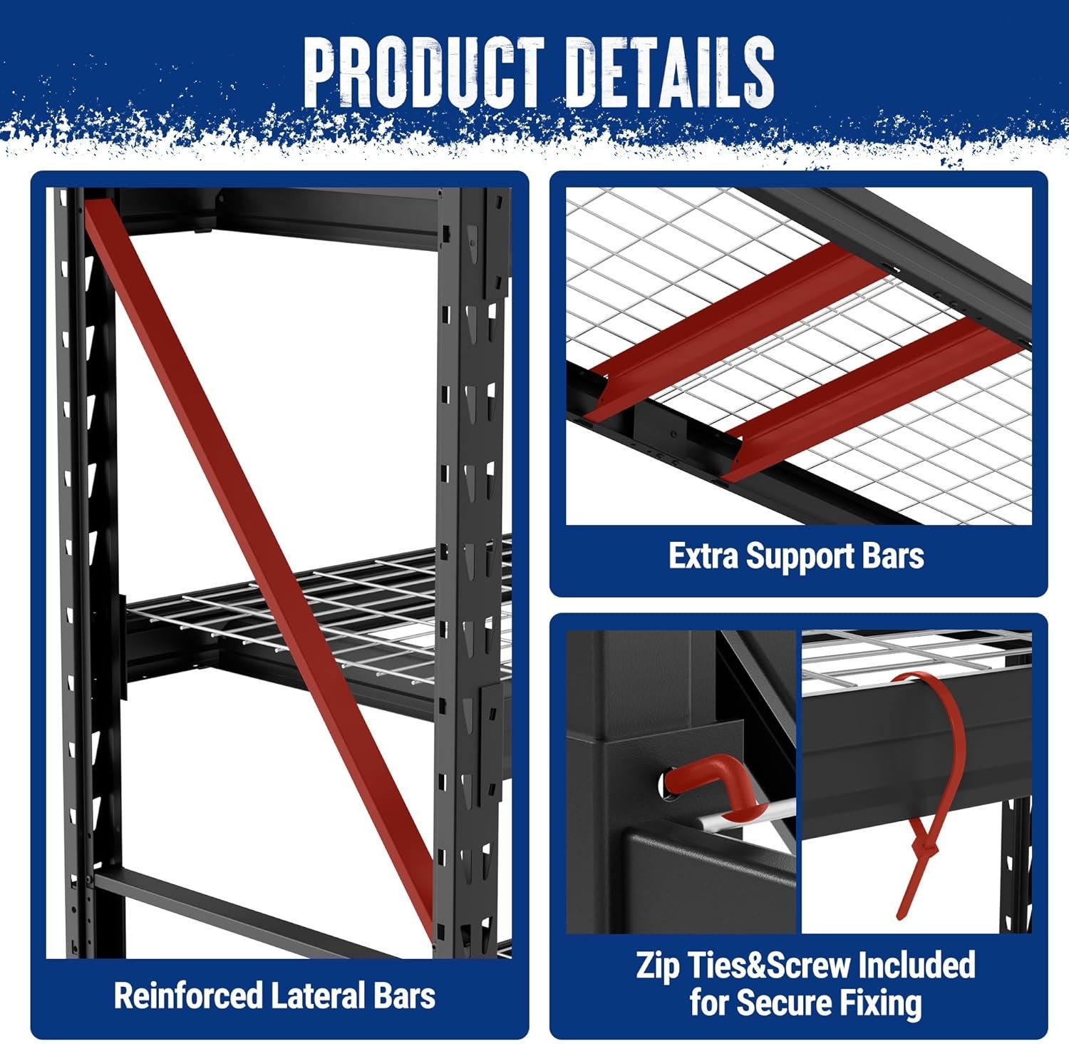 WORKPRO 77" 4-Tier Heavy Duty Storage Rack Industrial Shelving 6400LBS Capacity