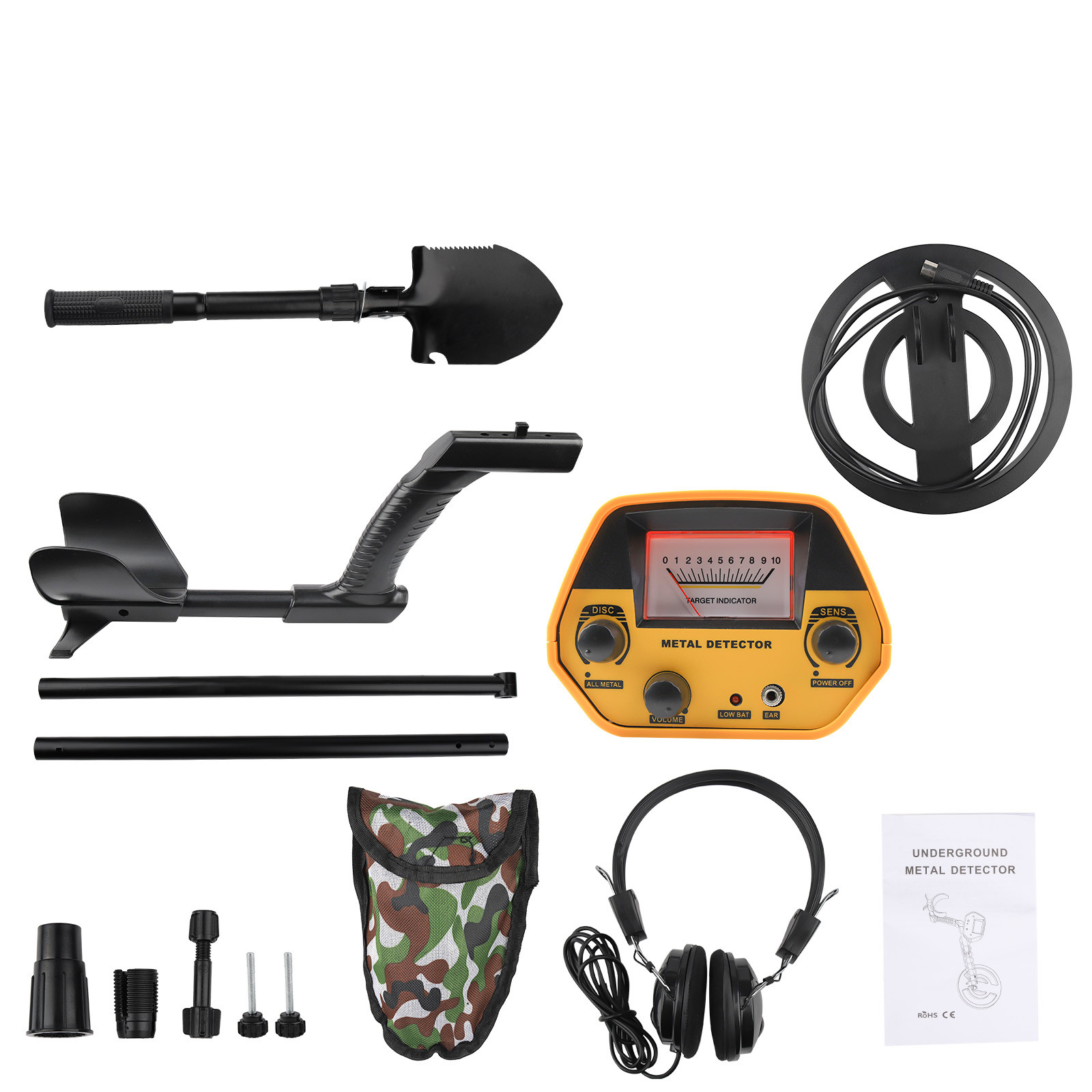 Metal Detector Adults Waterproof 10" Inch Search Detecting Gold Coin Treasure