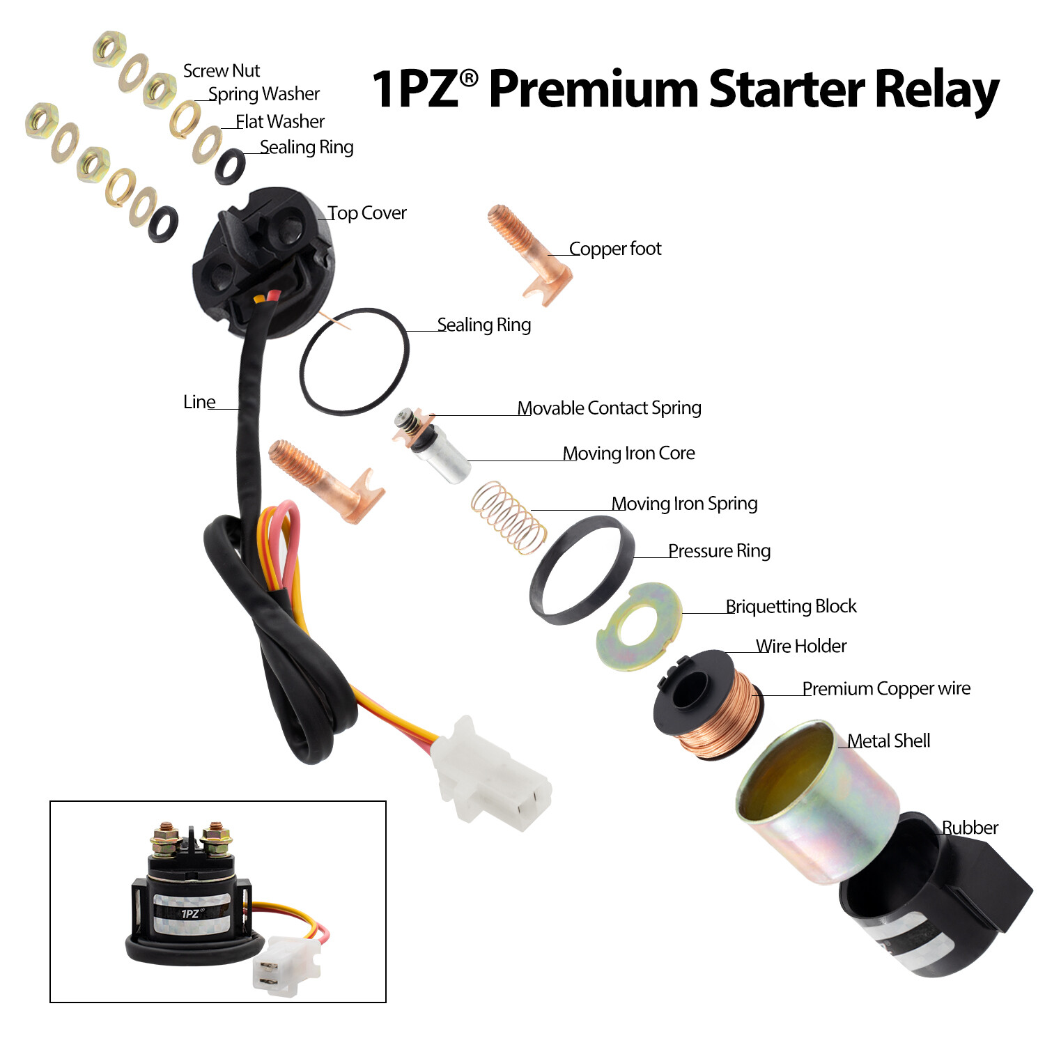 Starter Solenoid Relay for Honda 300 Fourtrax TRX300 TRX300FW 2X4 4x4 1988 -2000