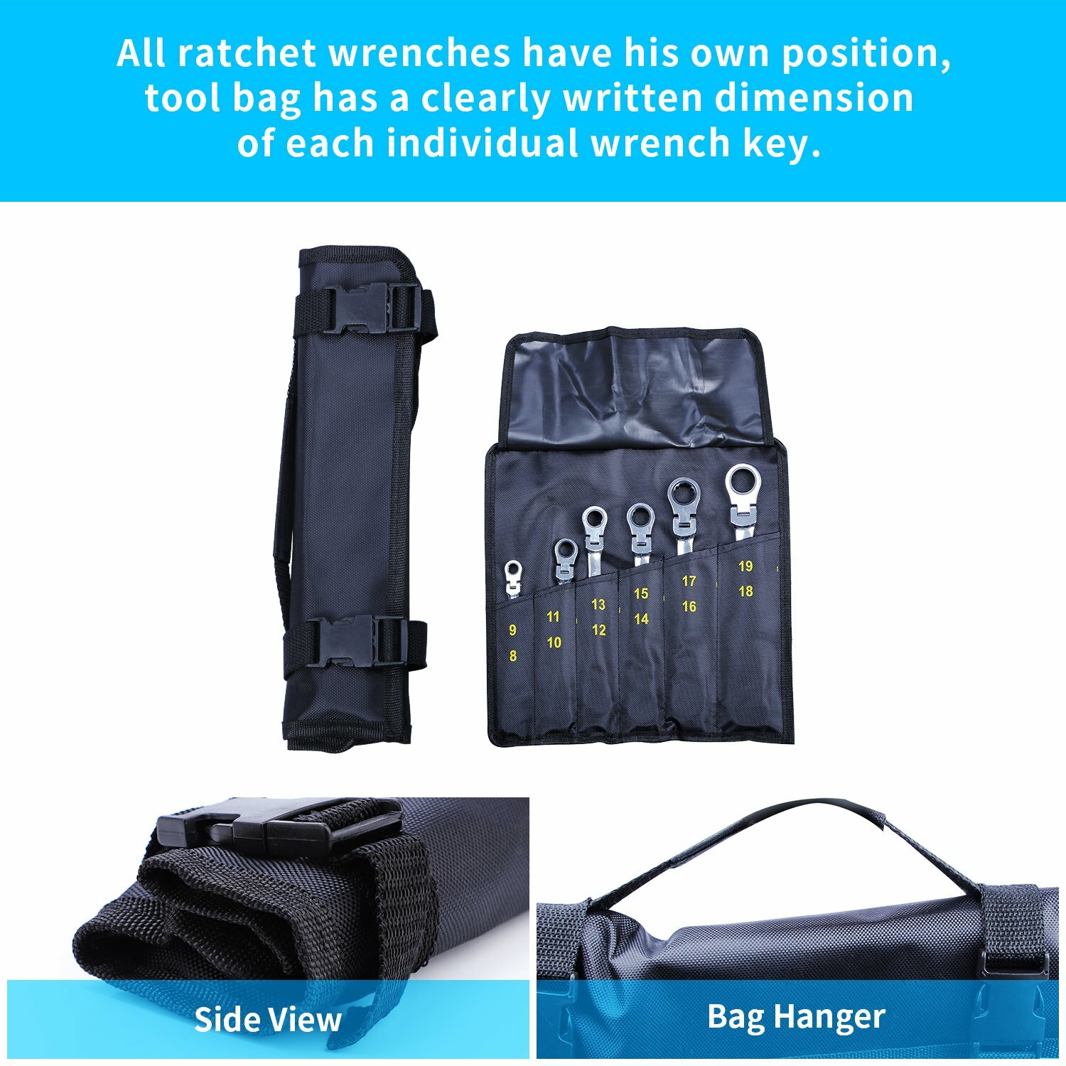 New Double Box End Ratcheting Wrench Flex-Head Extra Long Spanner Set SAE Metric