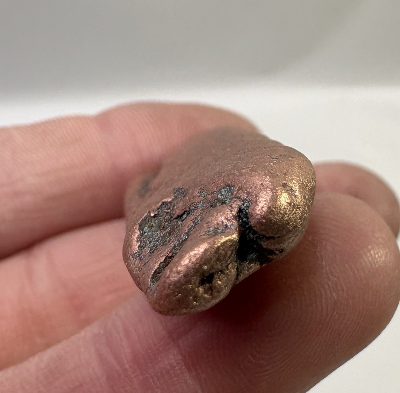 Pure Native Michigan Solid Copper Nugget Specimen Keweenaw Peninsula Mineral