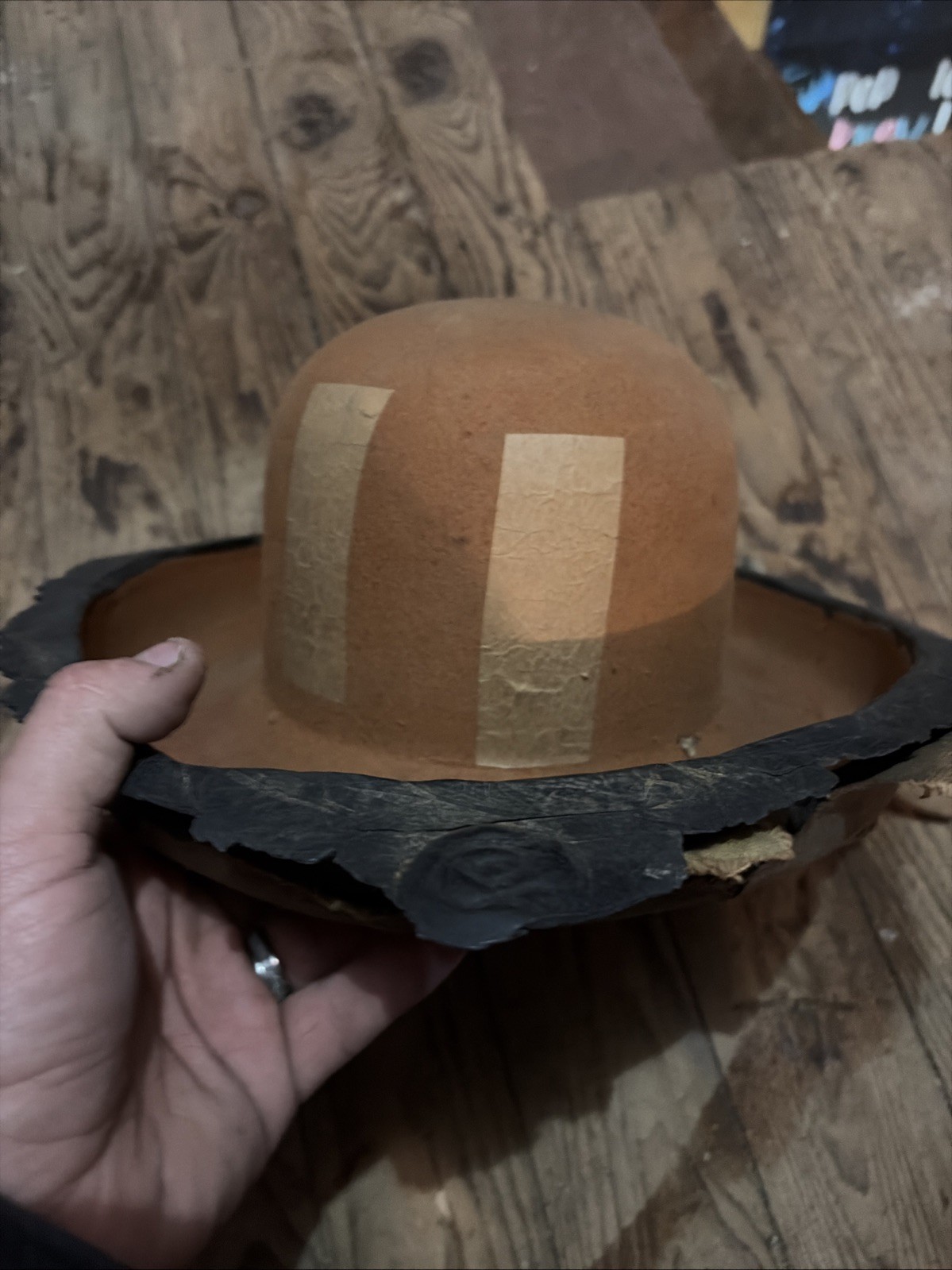 Rare Hard Rubber Top Hat Block Mold Insert Millinery Vintage Form