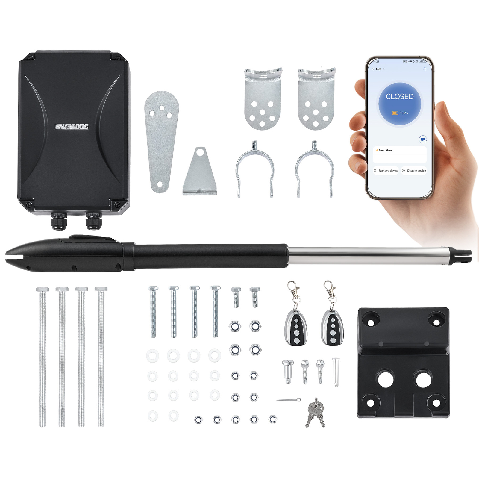 CO-Z Automatic Single Swing Gate Opener with APP Control for 660lb Gates
