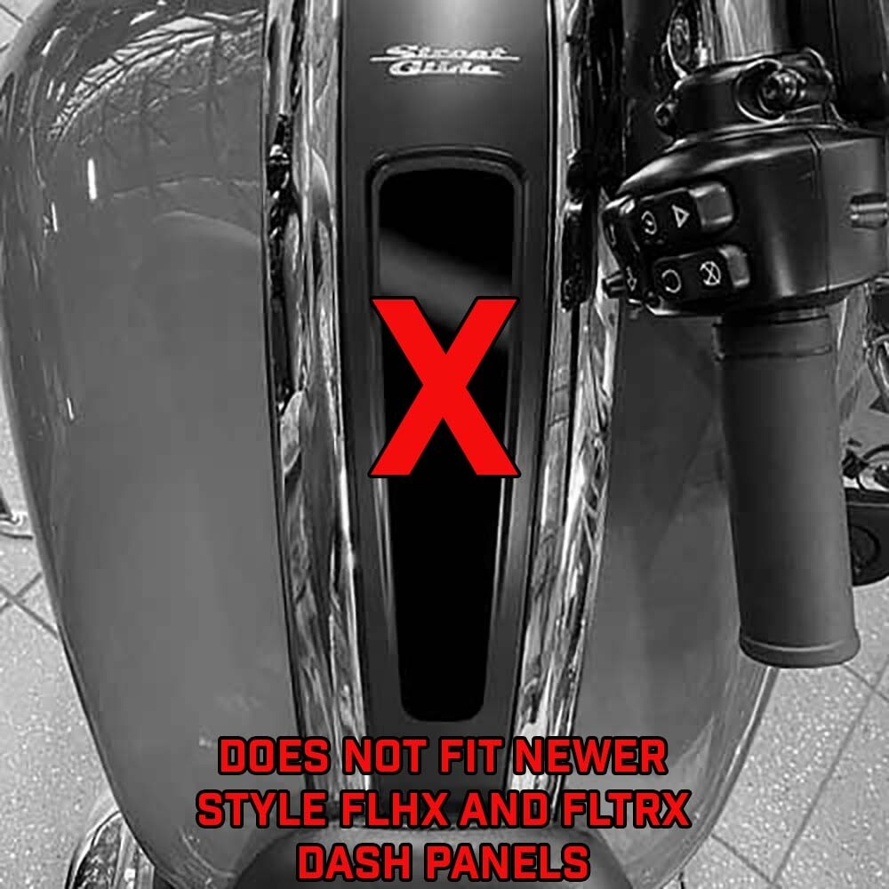 BLACK WHITE USA FLAG | Dash Panel Insert Fits Harley 08 + TOURING FLHX 10+ FLTRX