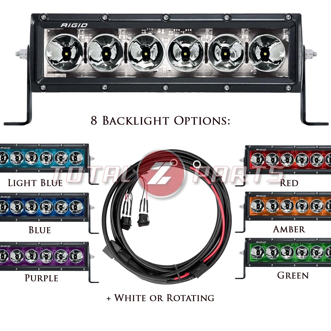 RIGID® 10" & 40" Radiance+ RGBW Light Bars, Pair of Scene Pods, Wiring Harnesses