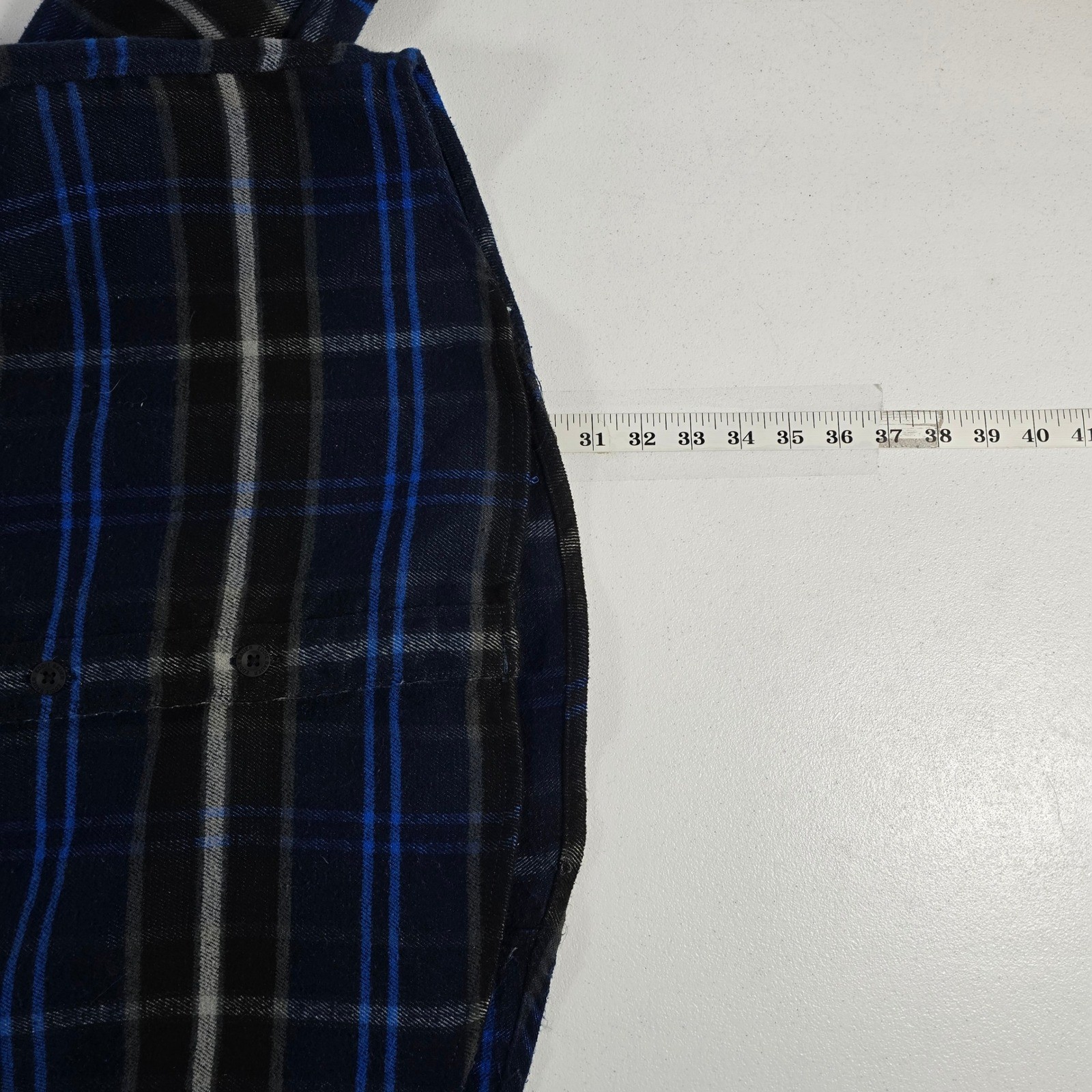 Eddie Bauer Mountain Ops Flannel Shirt Mens XL Blue Plaid Classic Fit Outdoor