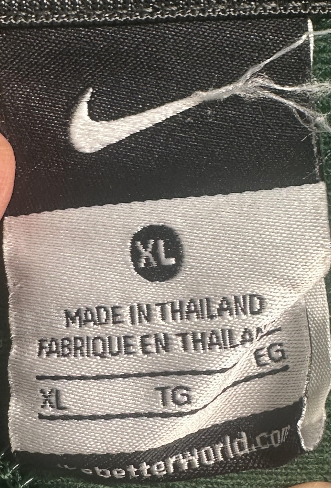 Nike Track Jacket Mens XL Green Striped Sleeves Full Zip Athletic Poly Swoosh