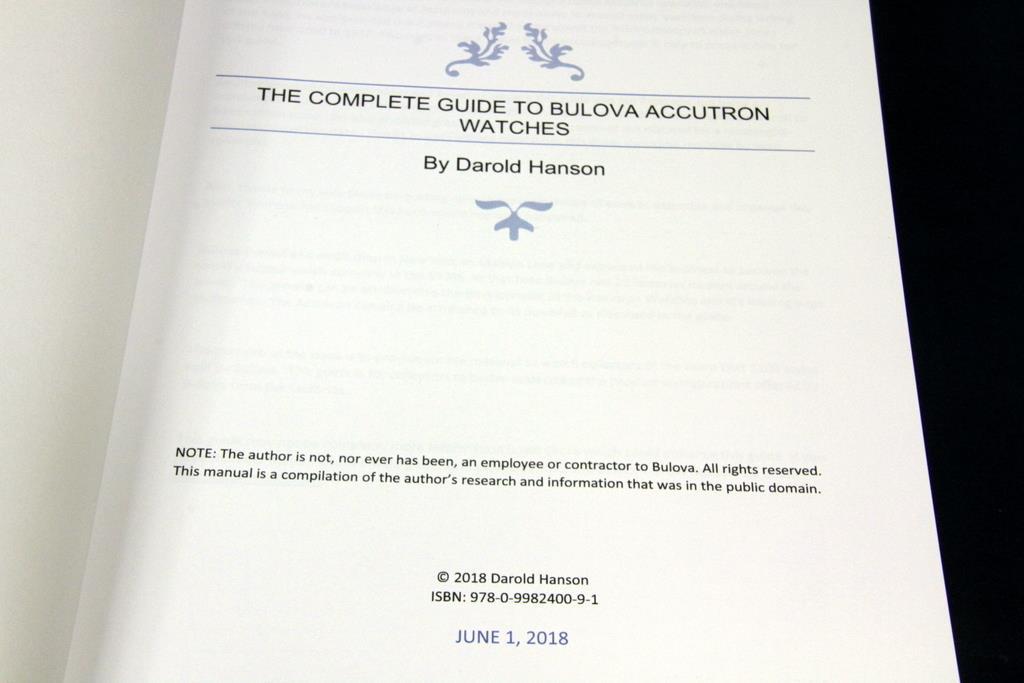 “Complete Guide to Bulova Accutron watches" HARDBOUND BOOK 530 PAGES 1100 ID'D