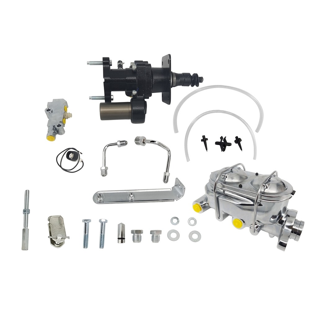Power Brake Booster Hydrobooster Chrome Master Kit Universal Hydraulic Disc/Disc