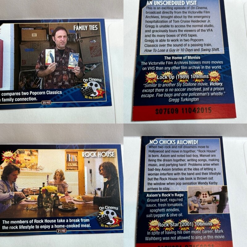 On Cinema at the Cinema Second Edition 2 Trading Cards You Pick 'Em