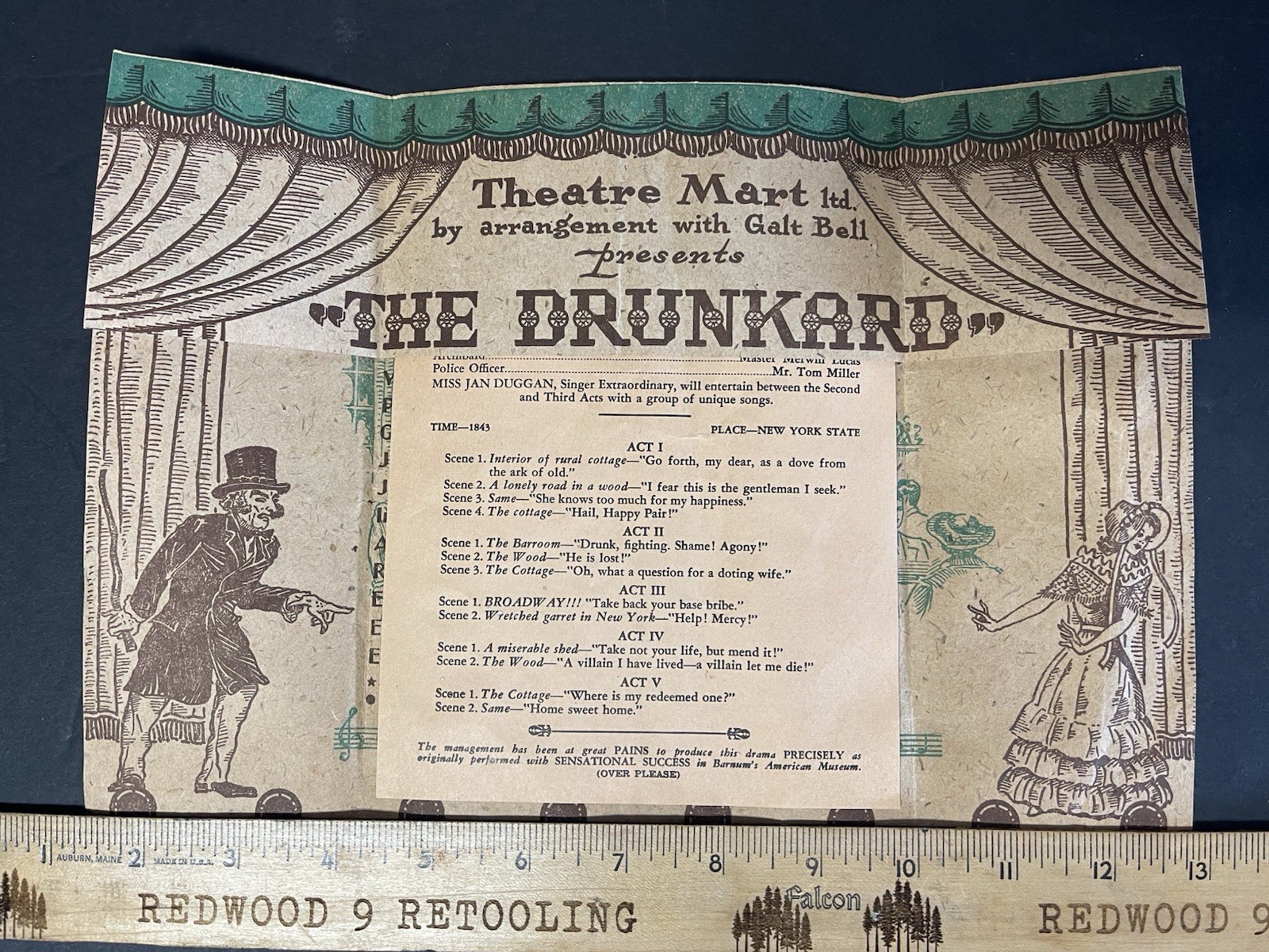 Vtg Theatre Souvenir Program THE DRUNKARD Galt Bell Theatre Mart Hollywood 6th