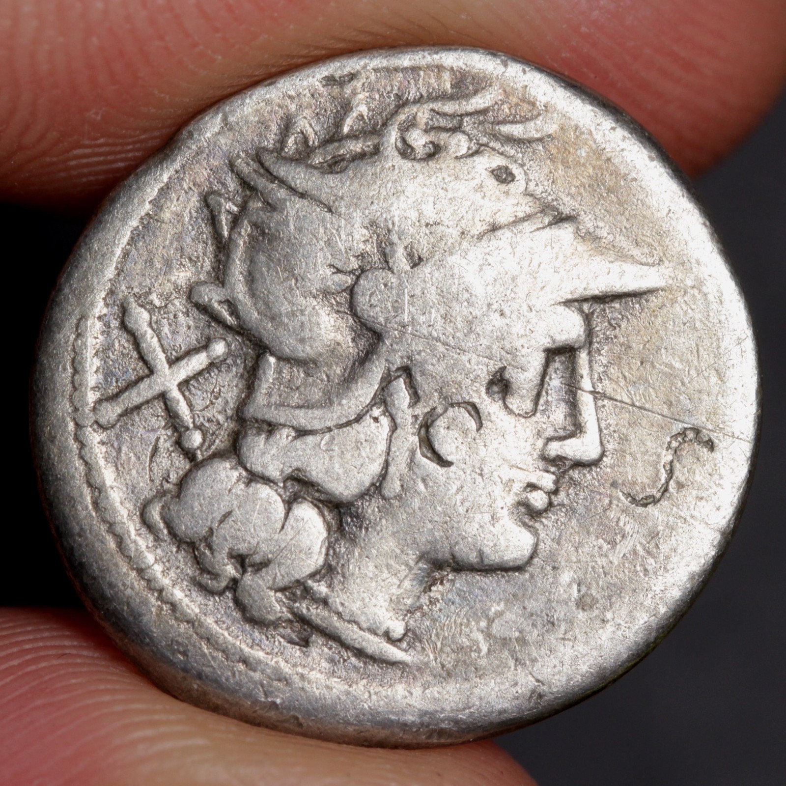Gemini Denarius Ancient Roman Republic Silver Coin 211BC Dioscuri Roma Head